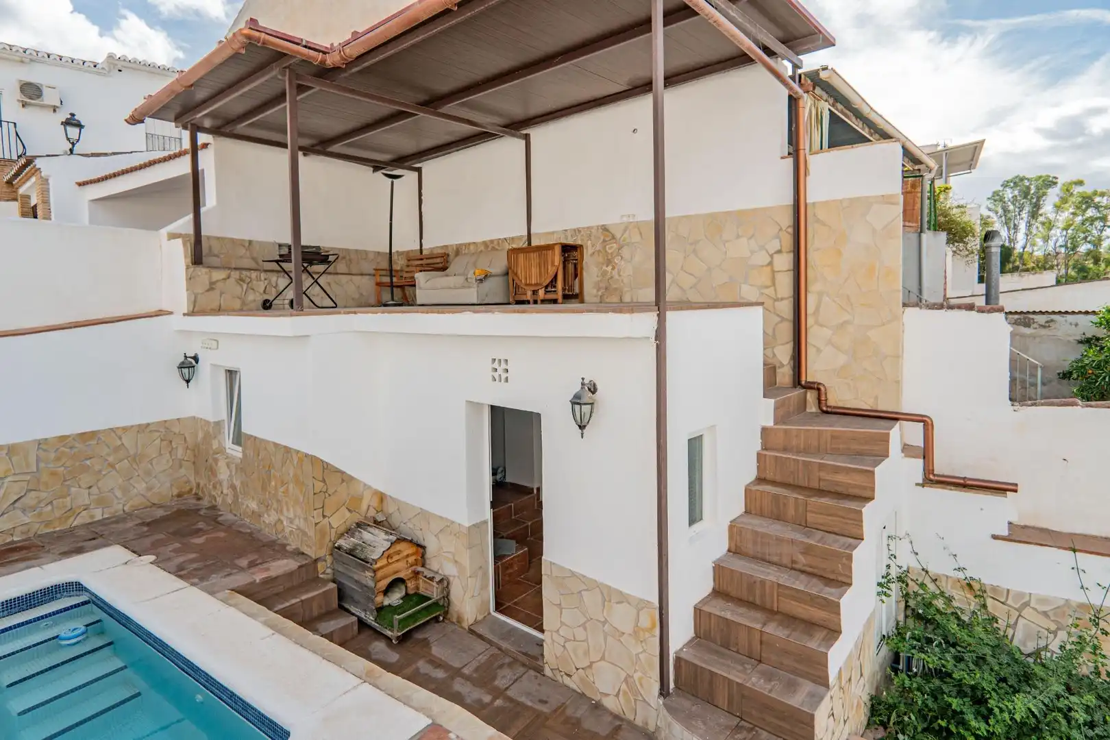 Exterior view of Houses for sale in Pizarra  with Terrace, Swimming Pool and Balcony