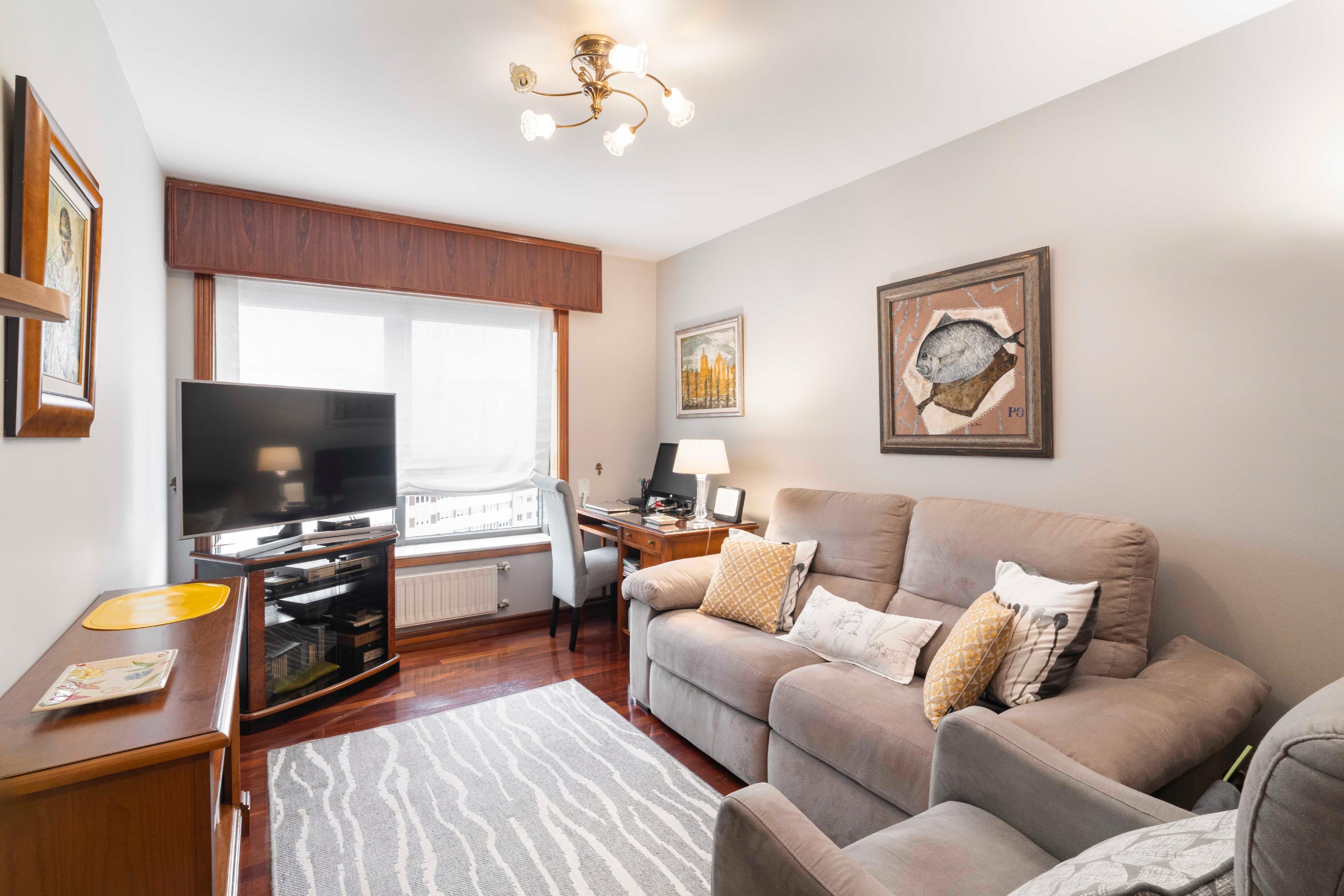 Living room of Duplex for sale in A Coruña Capital   with Heating, Parquet flooring and Terrace