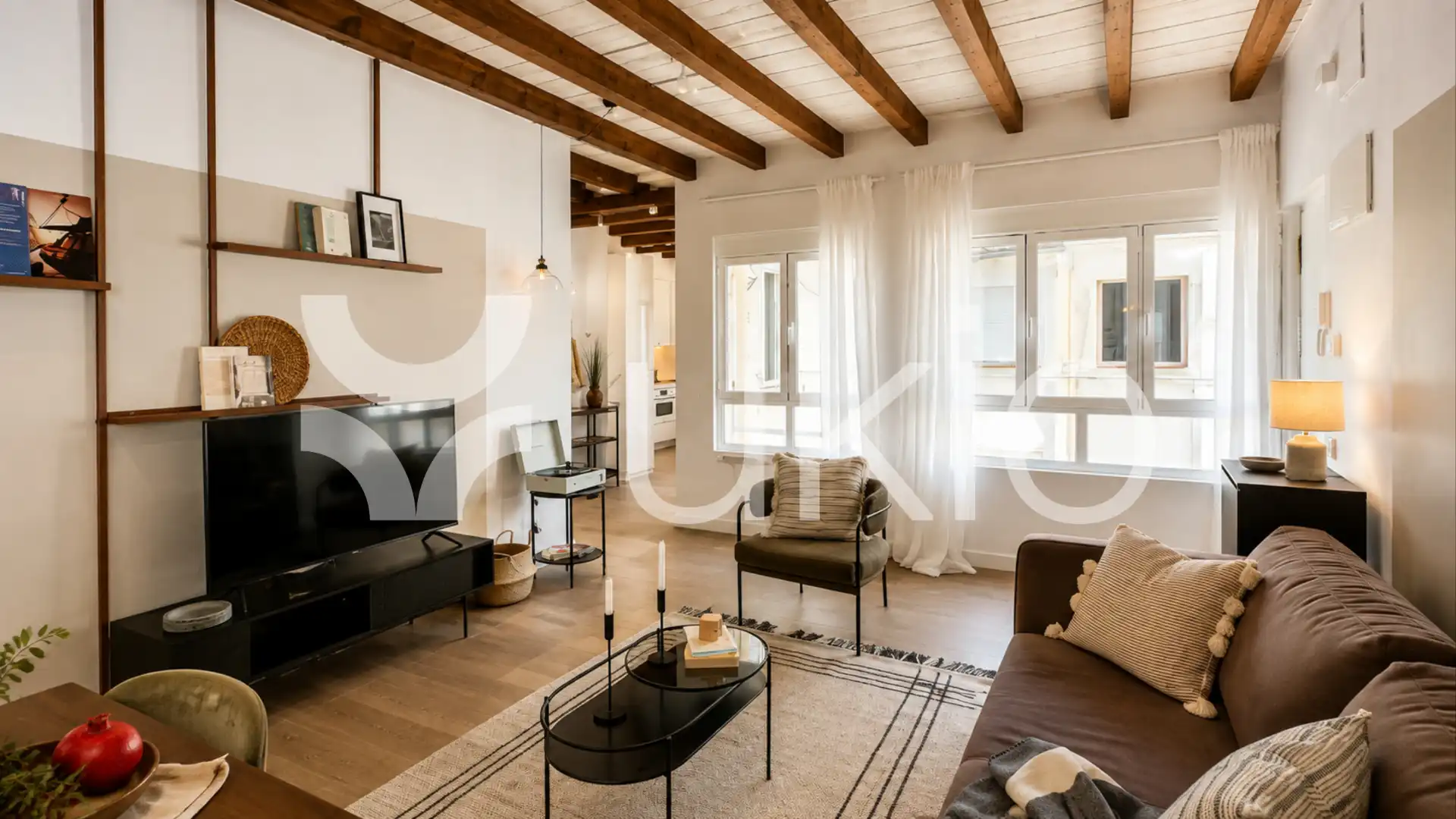 Living room of Apartments for rent in Madrid  with Air Conditioner, Heating and Furnished