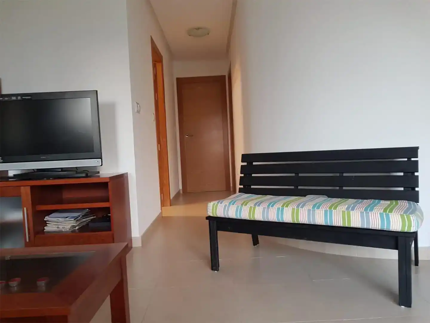Sala d'estar de Apartament en venda en Murcia amb Aire condicionat, Jardí privat i Parquet