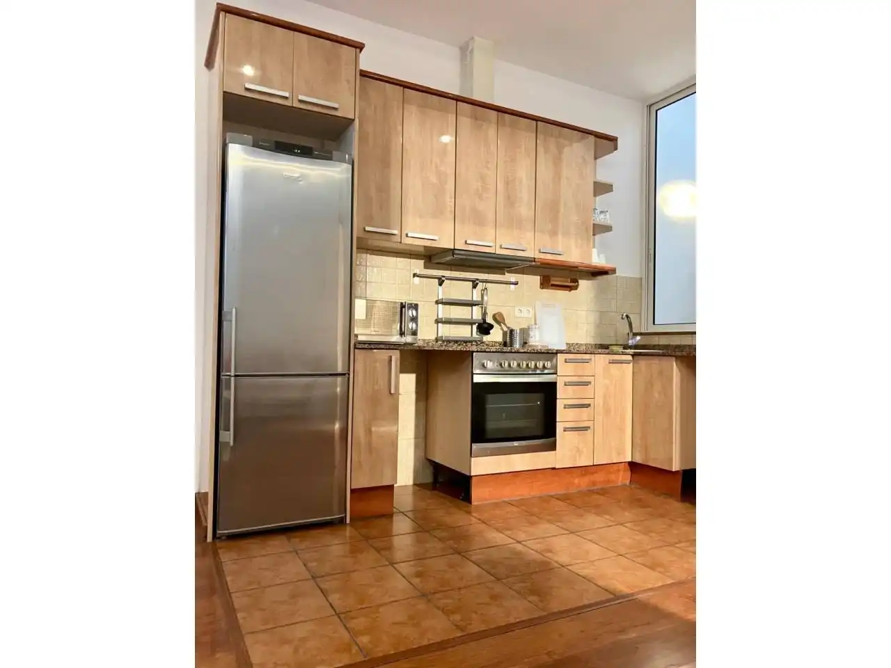 Kitchen of Flat for rent in Barcelona  with Air Conditioner, Heating and Private garden