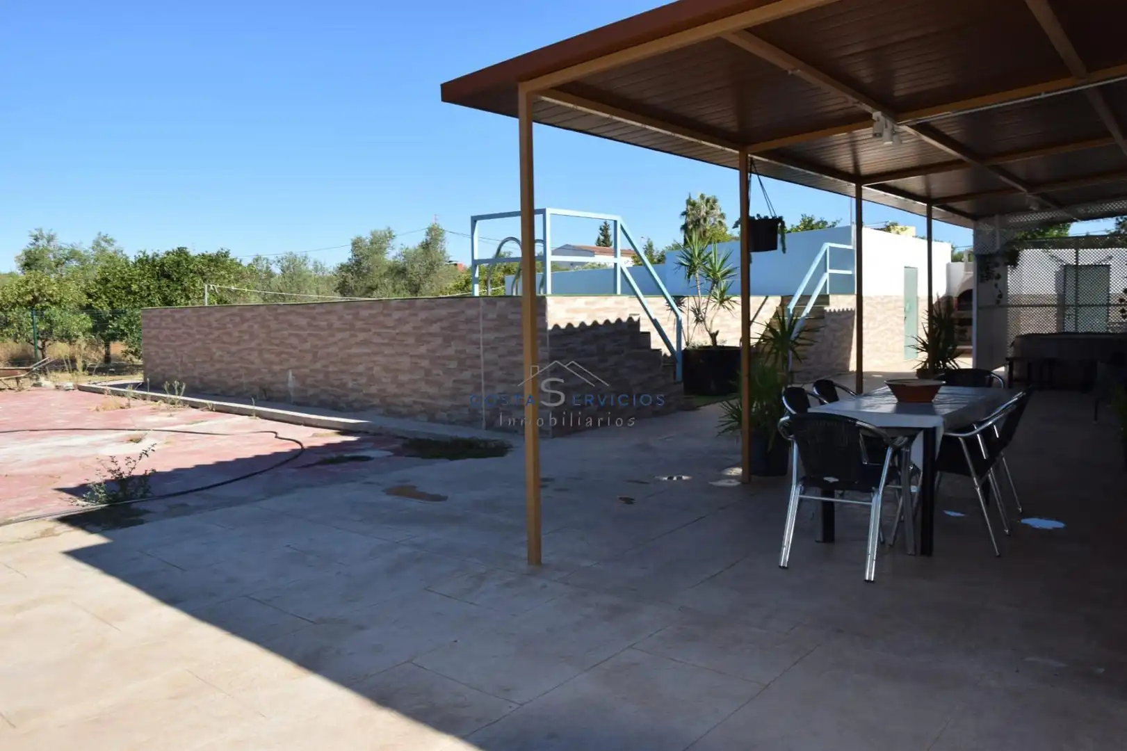 Terrassa de Finca rústica en venda en Gibraleón amb Aire condicionat, Terrassa i Piscina