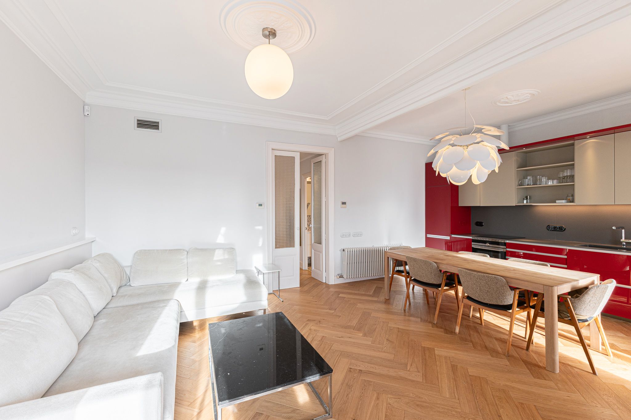 Sala d'estar de Pis en venda en  Barcelona Capital amb Aire condicionat, Calefacció i Parquet