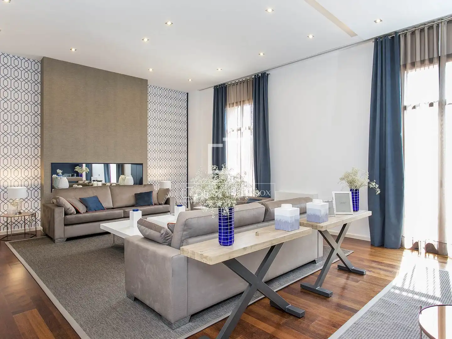 Sala d'estar de Pis en venda en Barcelona amb Aire condicionat, Terrassa i Piscina