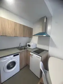 Cuina de Apartament de lloguer en León Capital  amb Calefacció, Parquet i Terrassa