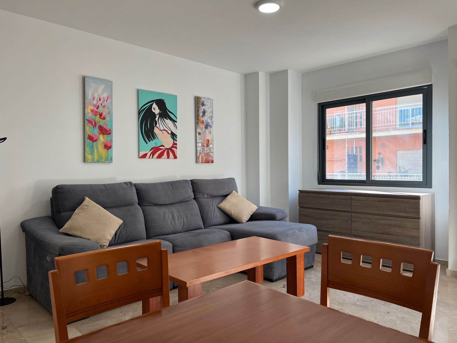 Sala de estar de Piso de alquiler en Gandia con Amueblado, Horno y Lavadora