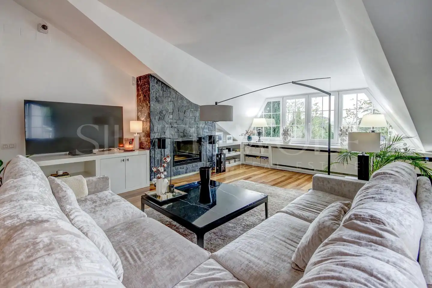 Living room of Houses for sale in Sant Cugat del Vallès  with Air Conditioner, Heating and Private garden