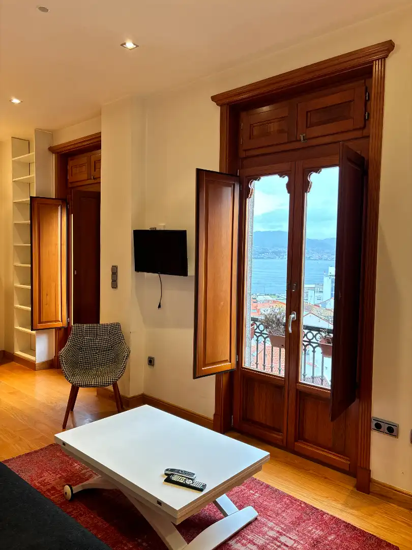 Sala de estar de Estudio de alquiler en Vigo  con Calefacción, Amueblado y Horno