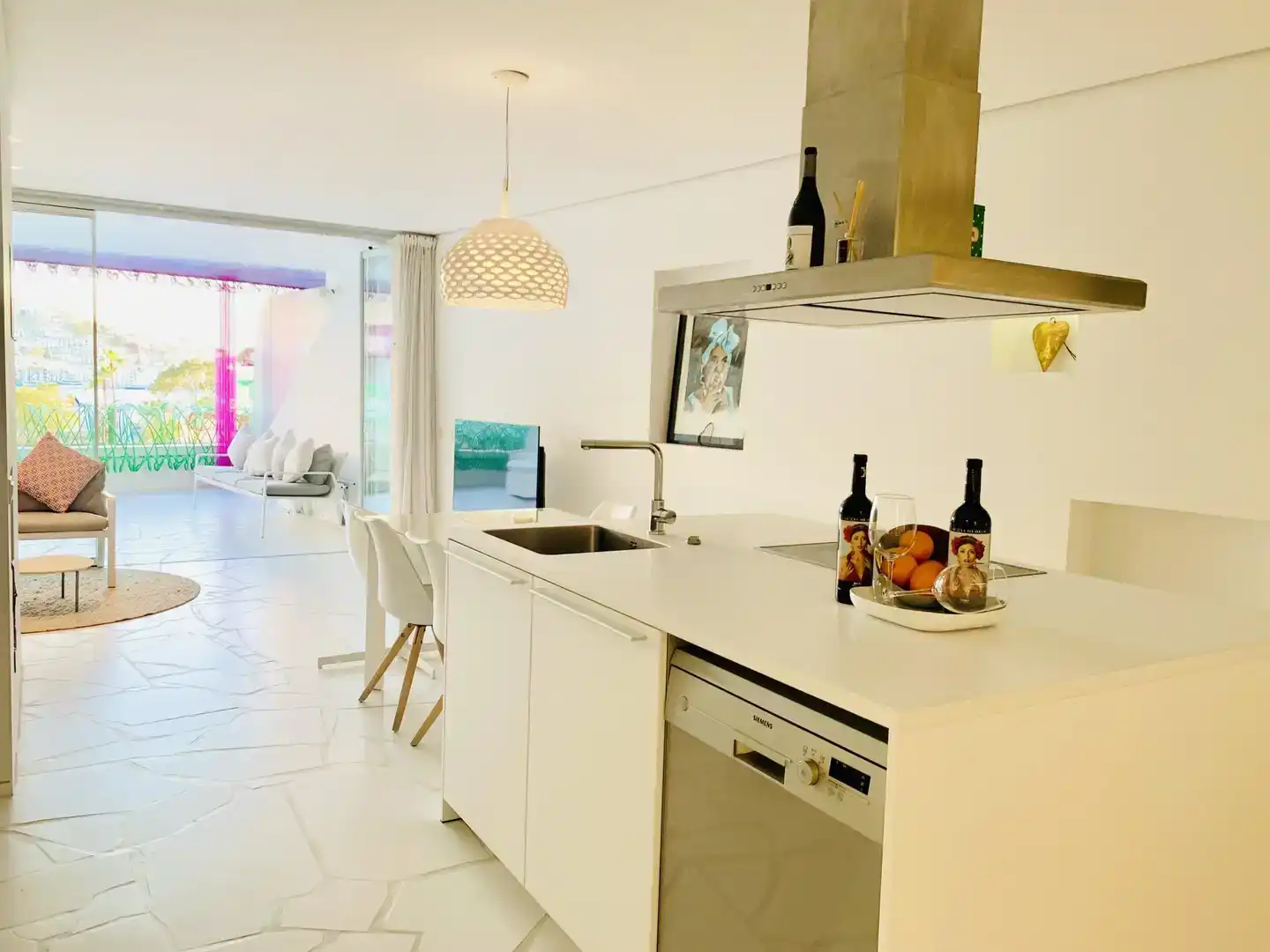 Küche von Wohnungen zur Miete in Eivissa mit Klimaanlage, Schwimmbad und Balkon