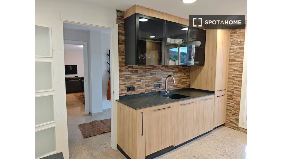 Kitchen of Flat to rent in Vallirana  with Air Conditioner, Heating and Furnished