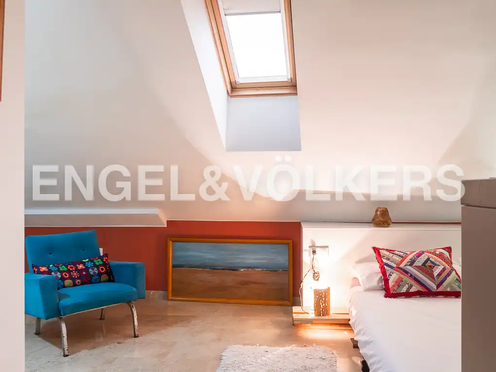 Wohnzimmer von Dachboden zur Miete in Valencia mit Heizung, Terrasse und Möbliert