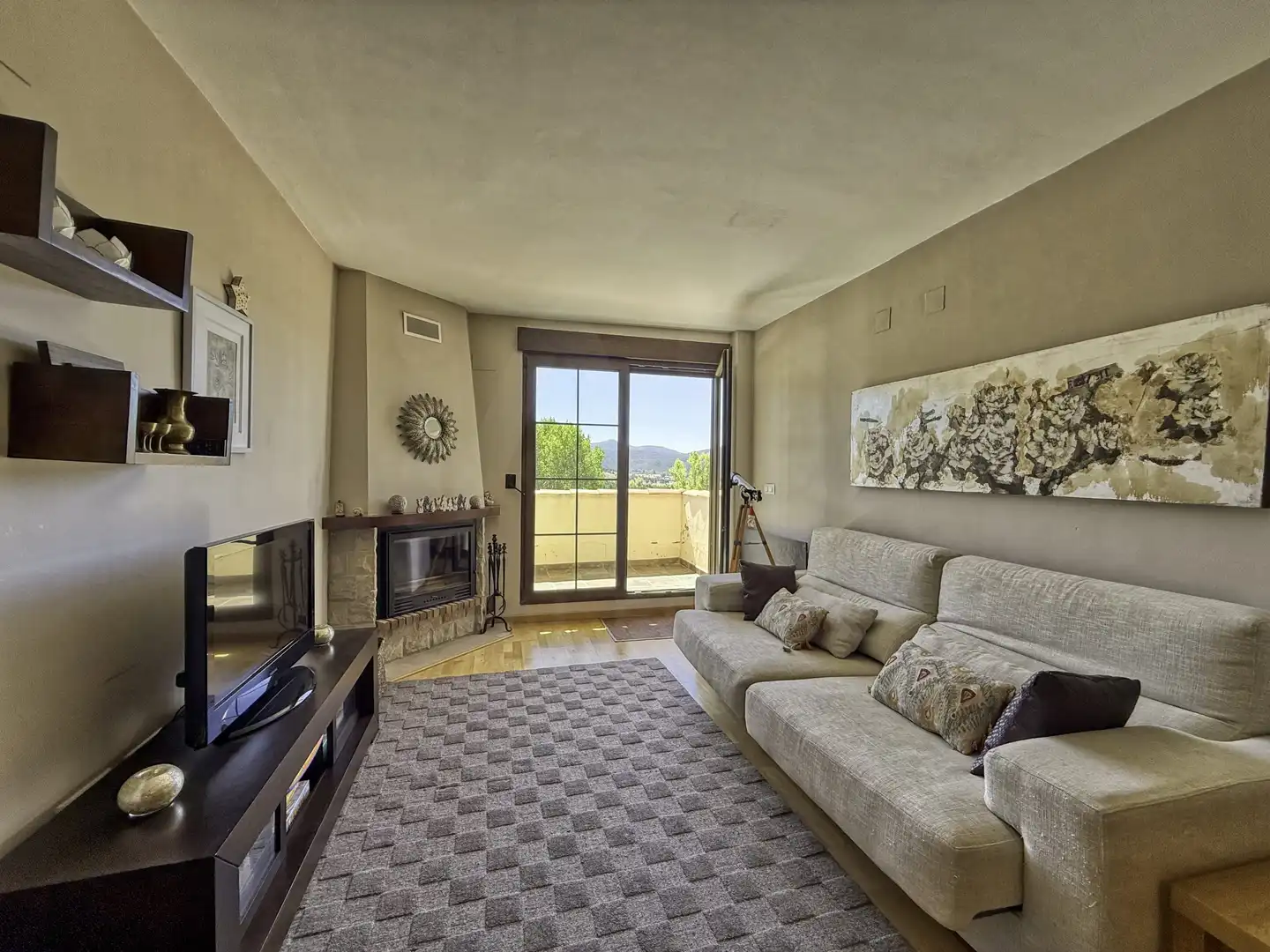 Sala de estar de Ático en venta en Alcalá de la Selva con Calefacción y Terraza