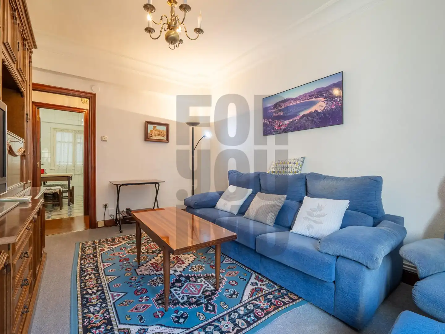 Living room of Flat for sale in Donostia - San Sebastián   with Heating, Parquet flooring and Terrace