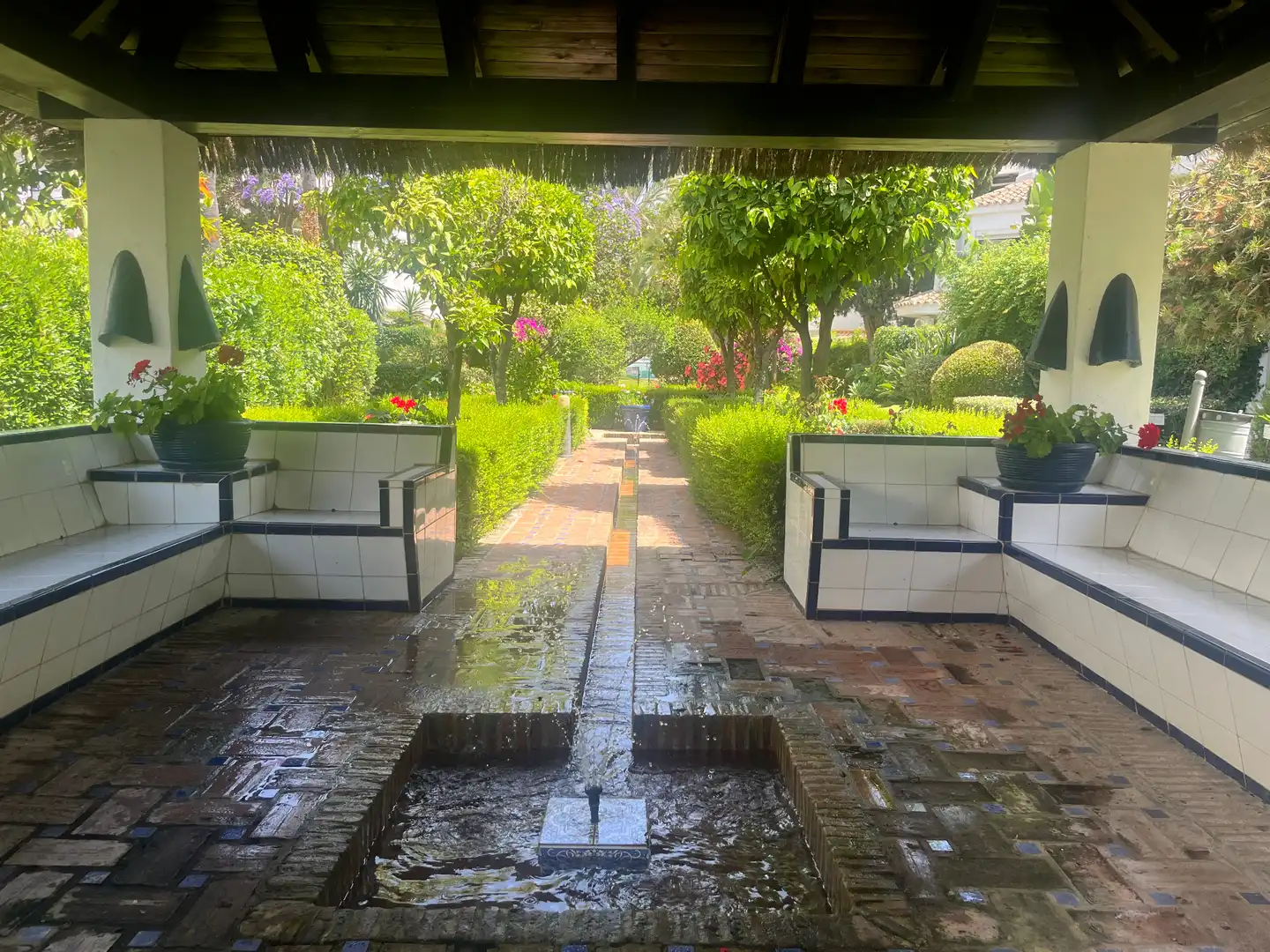 Garden of Flat for rent in Marbella  with Air Conditioner, Heating and Furnished
