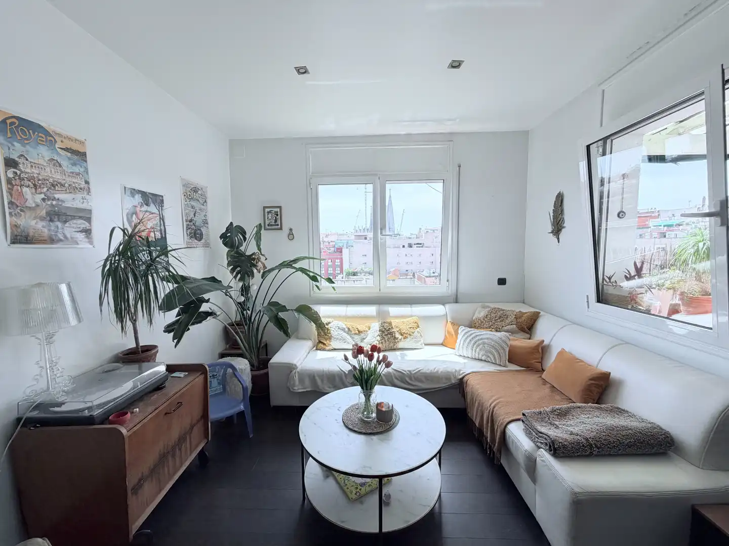 Sala de estar de Ático en venta en Barcelona con Aire acondicionado, Calefacción y Parquet