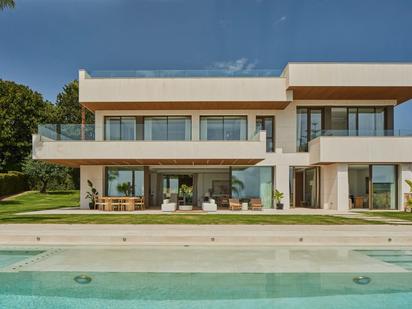 Exterior view of House or chalet for sale in Málaga Capital  with Private garden, Swimming Pool and Furnished
