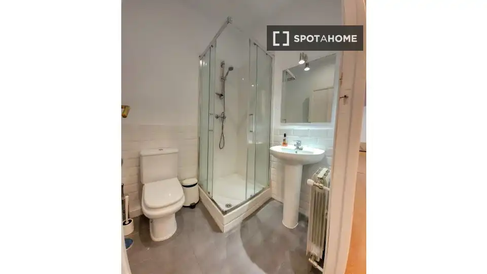 Bathroom of Flat for share in Madrid  with Air Conditioner, Heating and Furnished