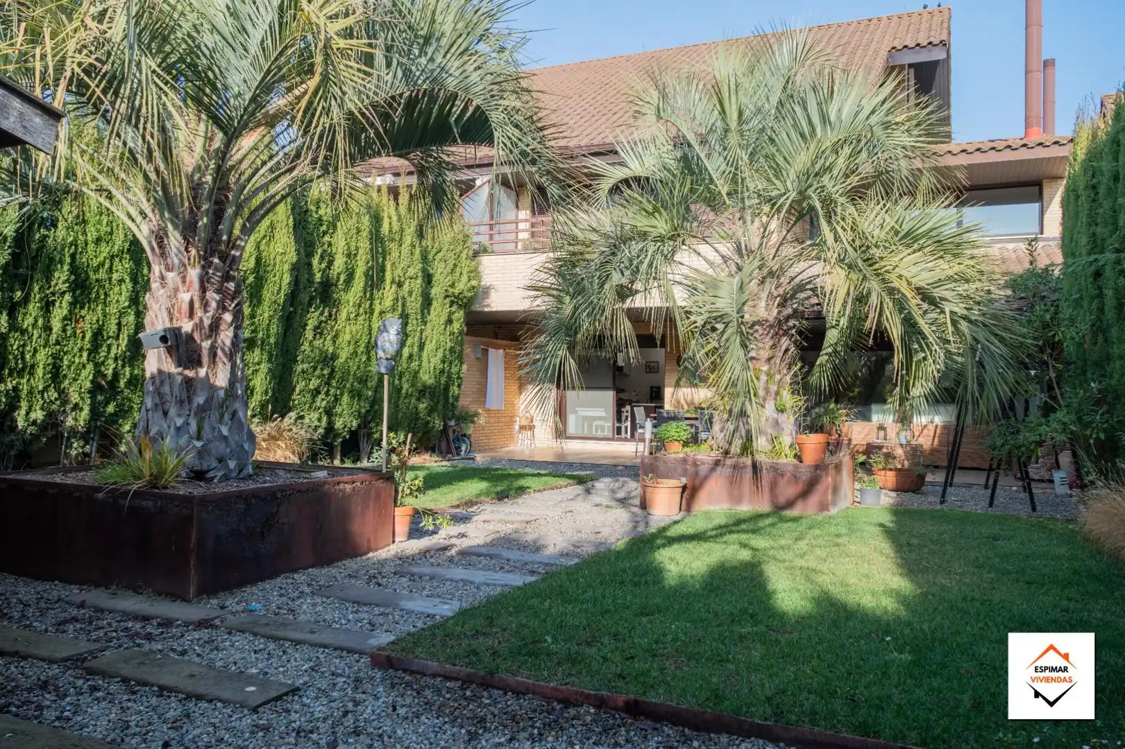 Garten von Einfamilien-Reihenhaus zum Verkauf in Villanueva de Gállego mit Heizung, Privatgarten und Terrasse