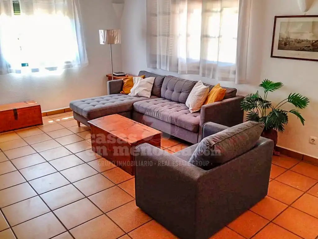 Sala de estar de Finca rústica en venta en Es Castell con Aire acondicionado, Terraza y Piscina