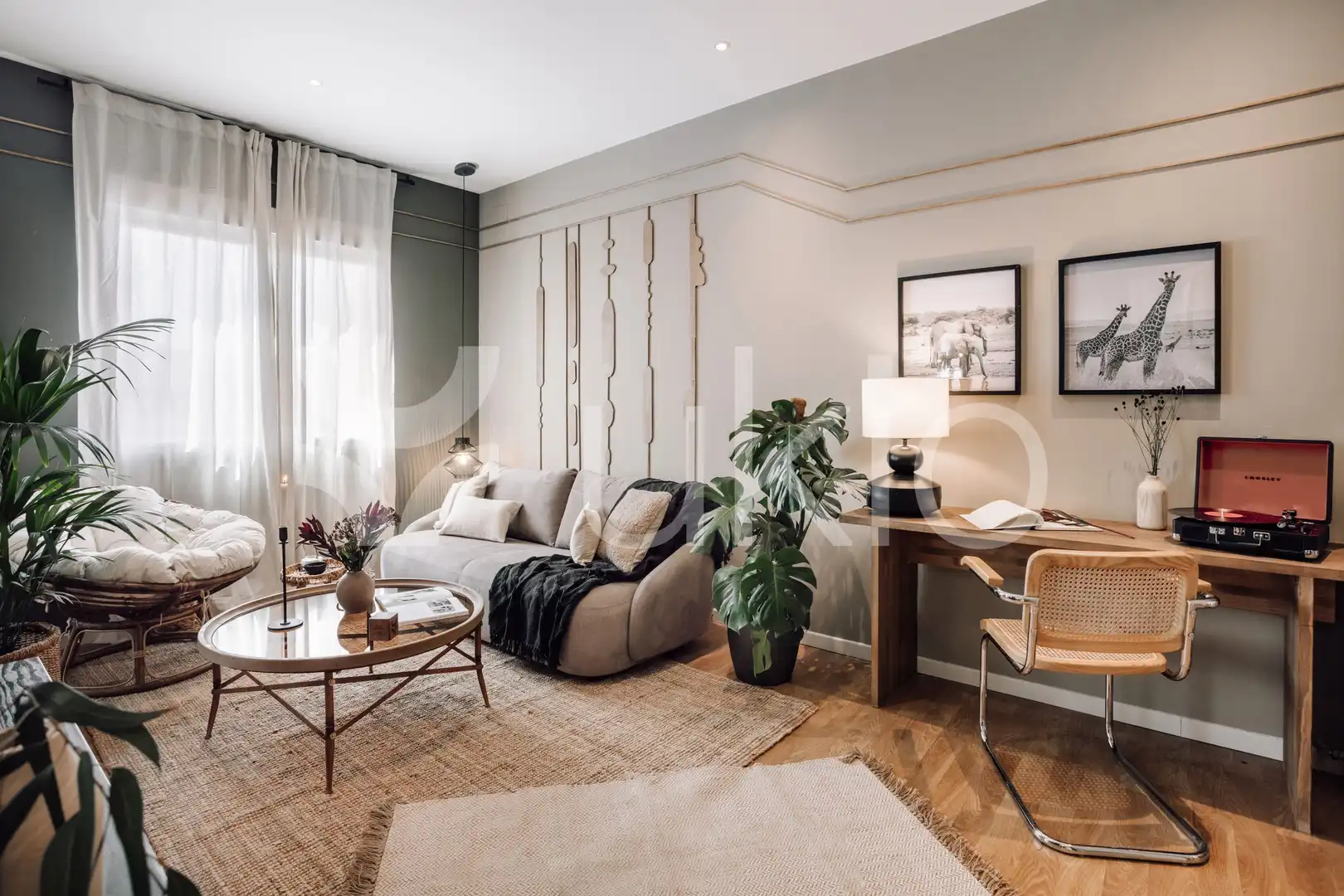 Living room of Apartments for rent in Madrid  with Air Conditioner, Heating and Furnished