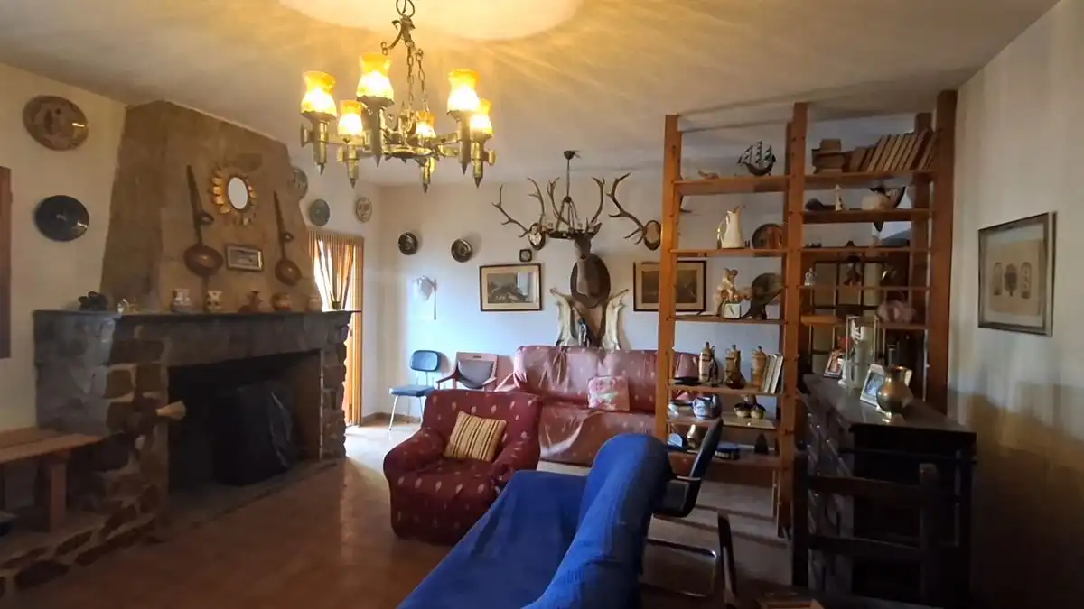 Sala d'estar de Finca rústica en venda en Horcajo de los Montes amb Calefacció, Jardí privat i Terrassa