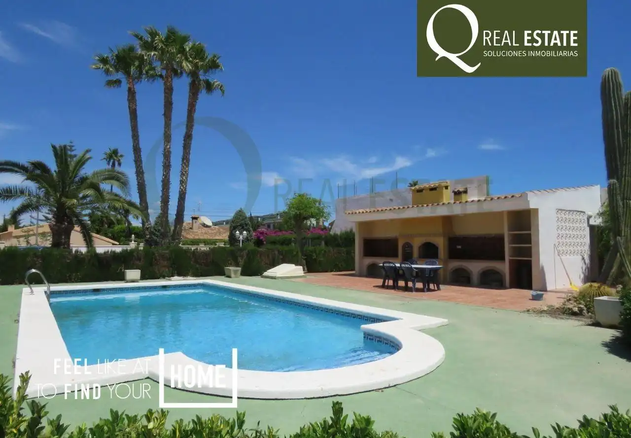 Vista exterior de Casa o chalet en venta en Mutxamel con Calefacción, Jardín privado y Terraza