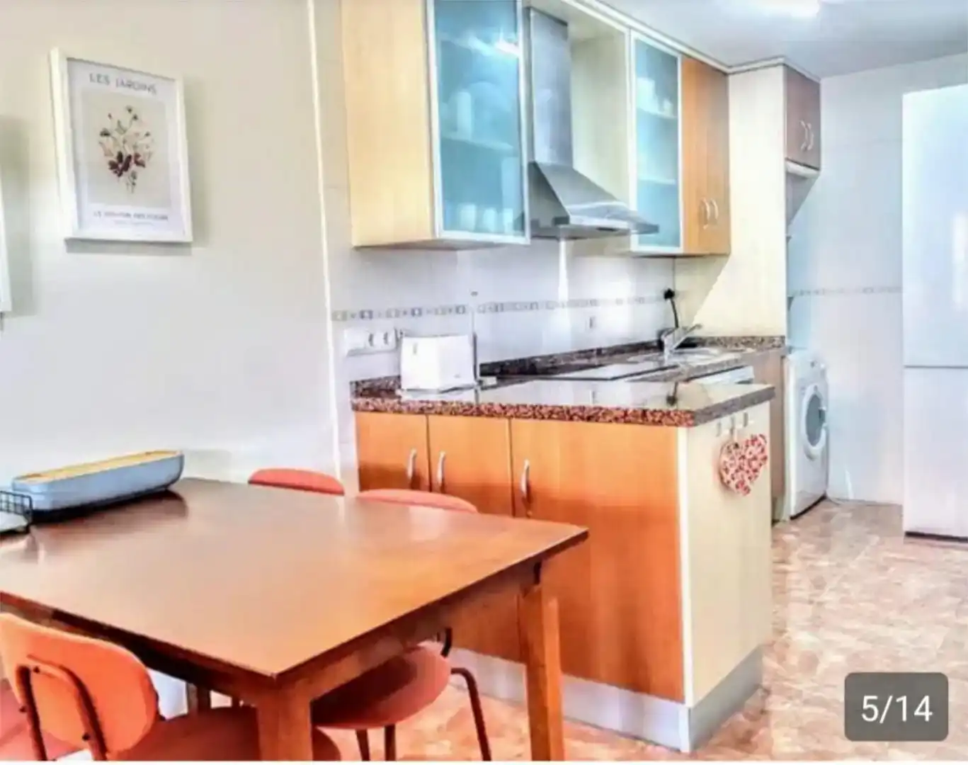 Cocina de Piso de alquiler en Vera con Aire acondicionado, Jardín privado y Piscina