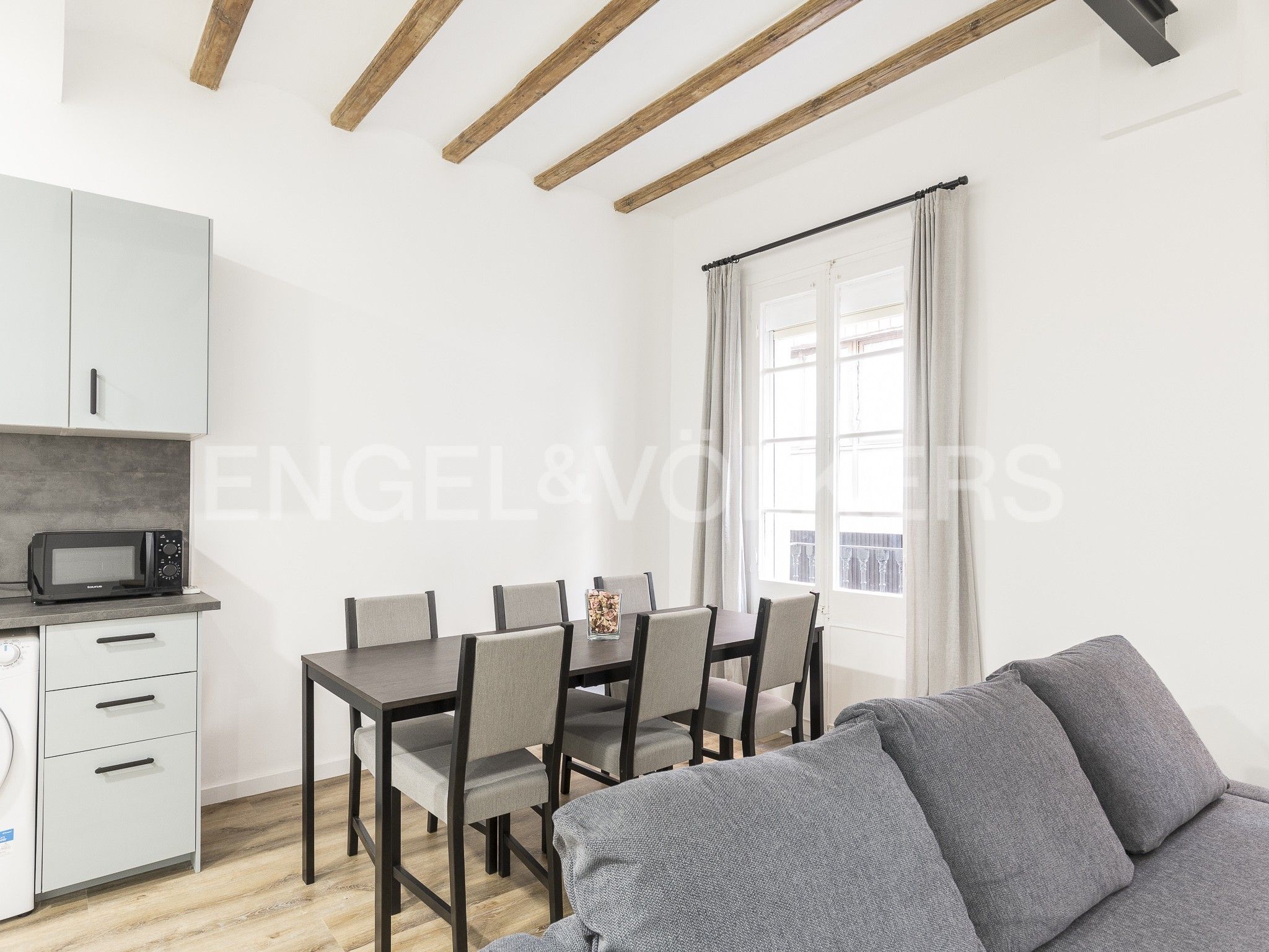 Sala d'estar de Pis de lloguer en  Barcelona Capital amb Aire condicionat, Calefacció i Parquet