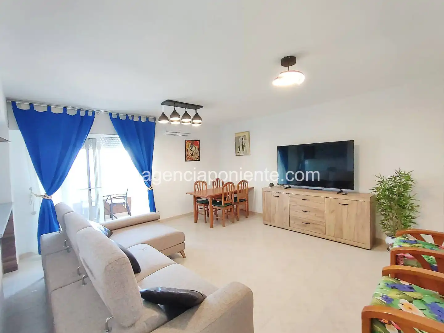 Wohnzimmer von Wohnung zur Miete in Villajoyosa / La Vila Joiosa mit Klimaanlage, Heizung und Terrasse