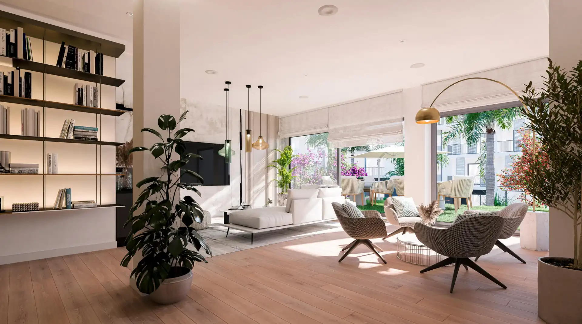Sala de estar de Apartamento en venta en Marbella con Aire acondicionado, Terraza y Piscina