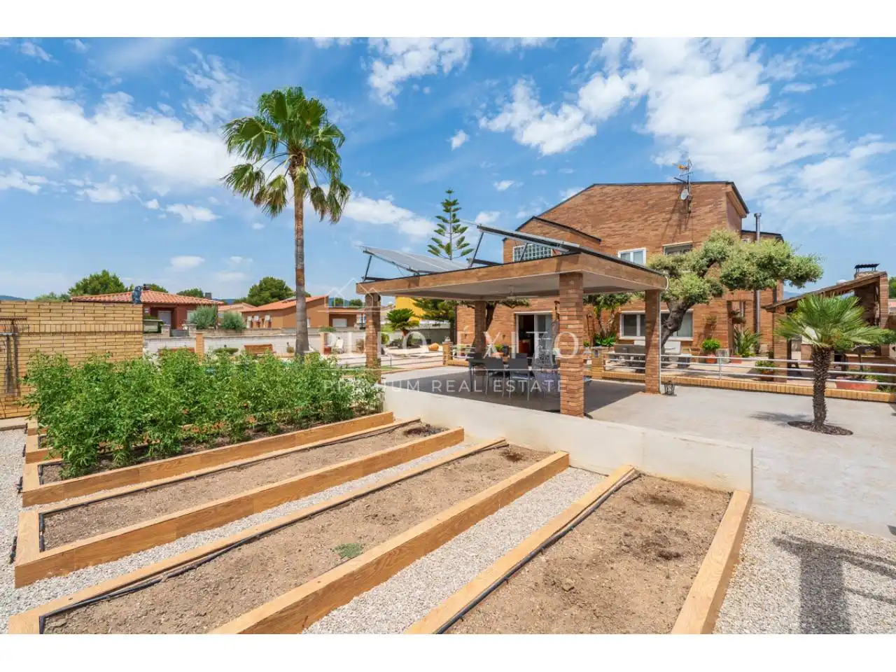 Terraza de Casa o chalet en venta en El Pla de Santa Maria con Aire acondicionado, Jardín privado y Terraza