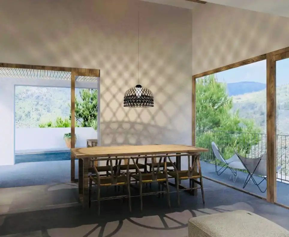 Dining room of Houses for sale in La Vall de Laguar  with Air Conditioner, Heating and Private garden