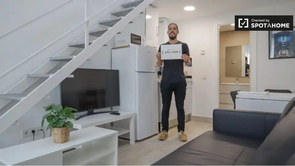 Sala de estar de Piso de alquiler en Madrid con Aire acondicionado, Calefacción y Amueblado