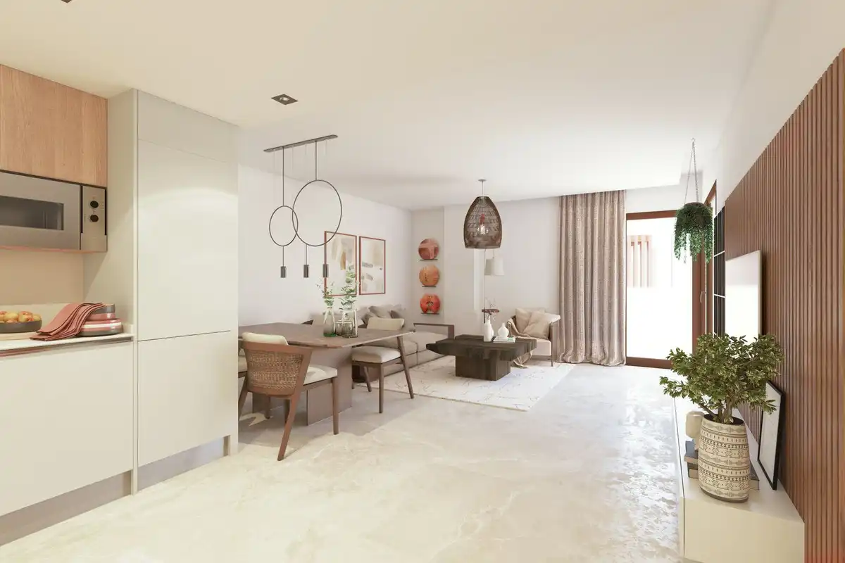 Sala de estar de Apartamento en venta en Benahavís con Aire acondicionado, Jardín privado y Terraza