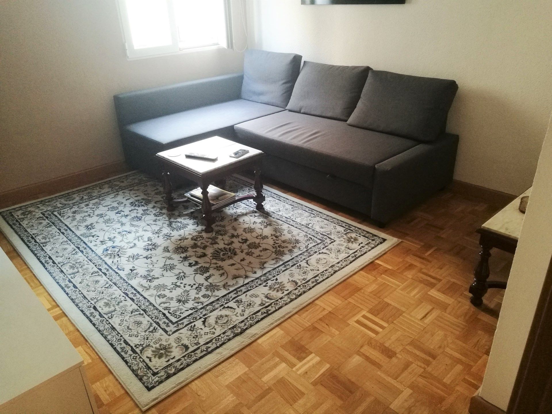 Living room of Flat to rent in  Madrid Capital  with Parquet flooring and Furnished