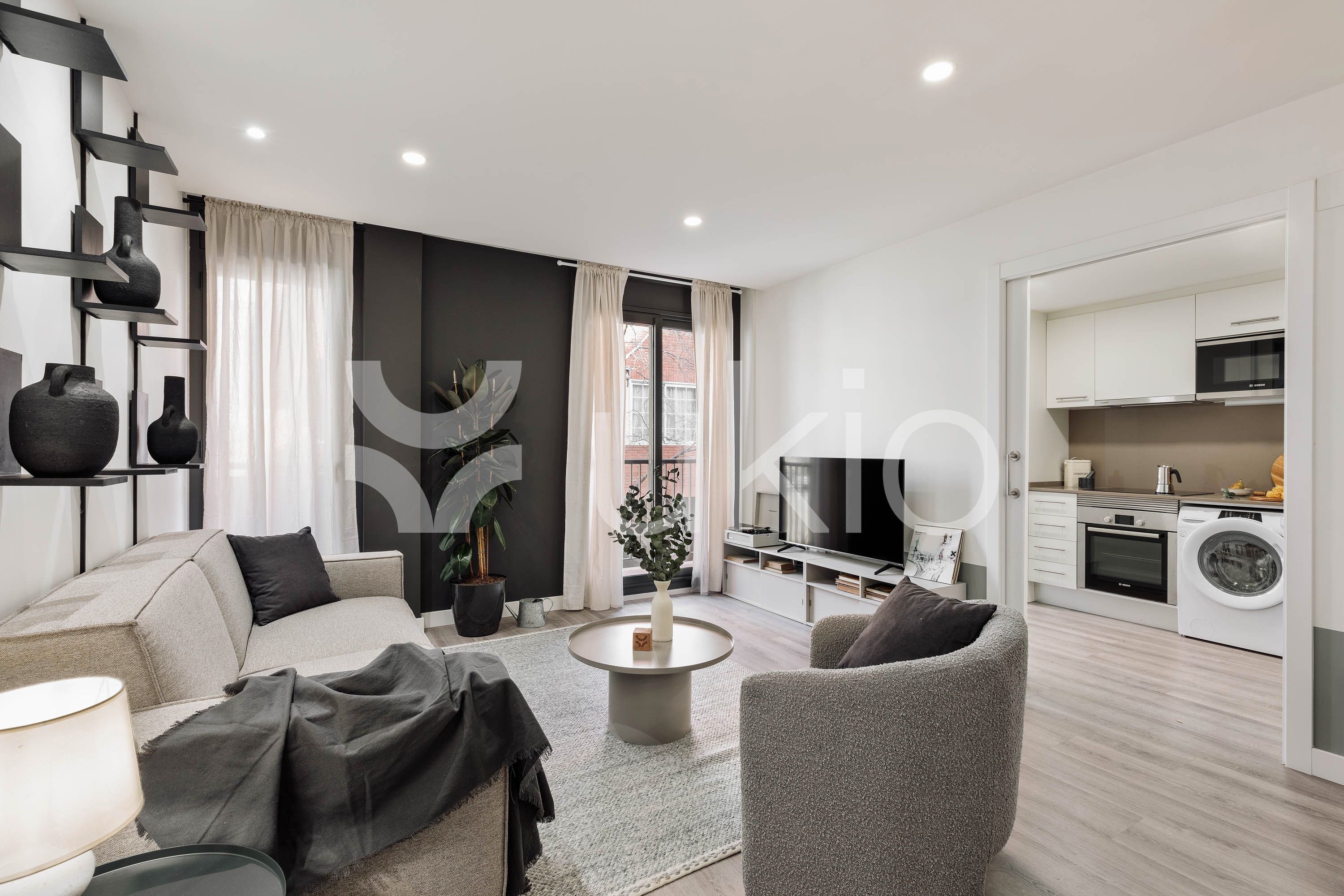 Living room of Flat to rent in  Barcelona Capital  with Air Conditioner, Heating and Furnished