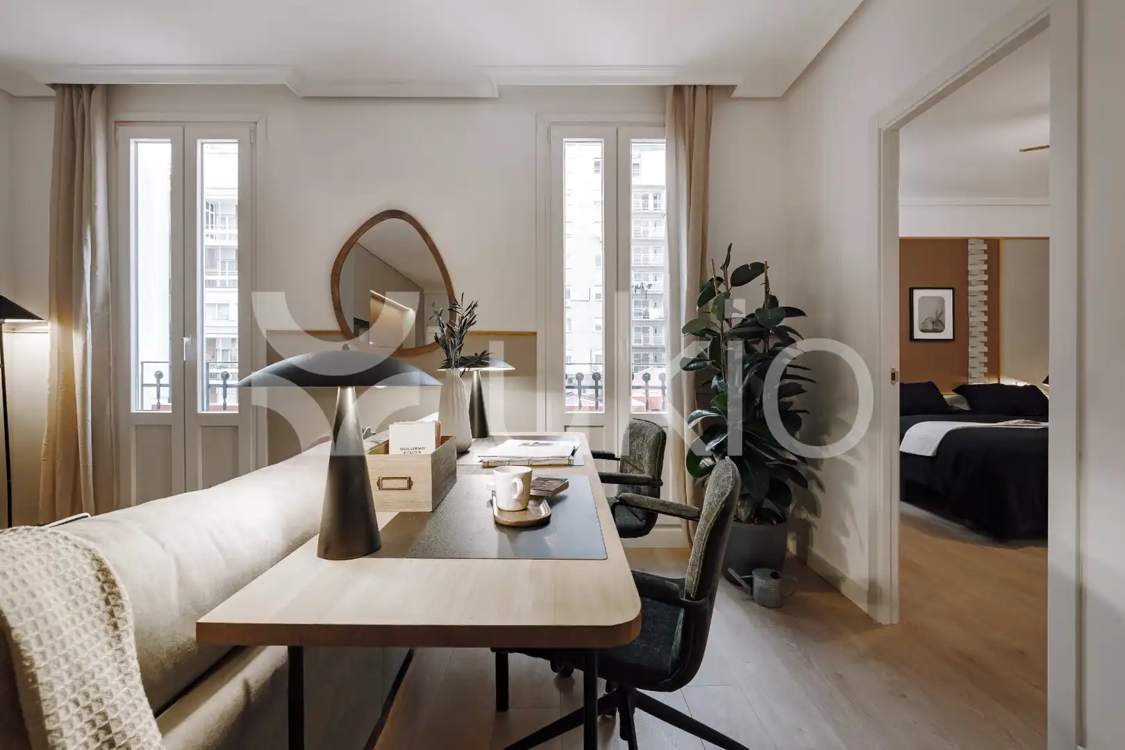 Sala de estar de Apartamento de alquiler en Madrid con Aire acondicionado, Calefacción y Amueblado