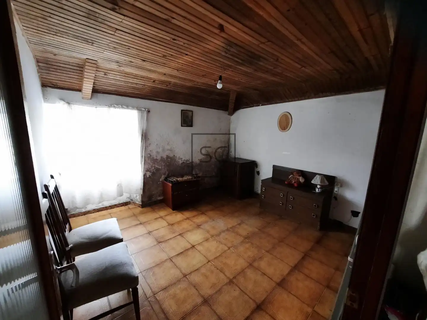 Sala d'estar de Finca rústica en venda en As Pontes de García Rodríguez  amb Jardí privat