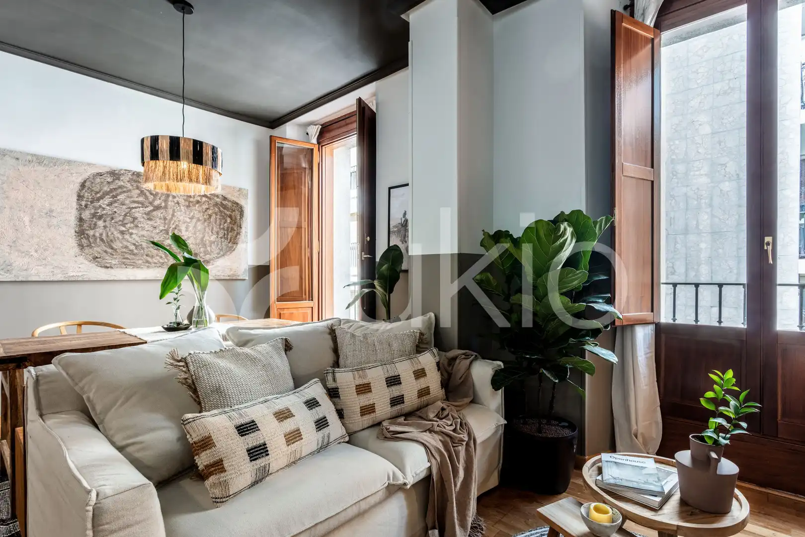 Sala de estar de Apartamento de alquiler en Madrid con Aire acondicionado, Calefacción y Amueblado