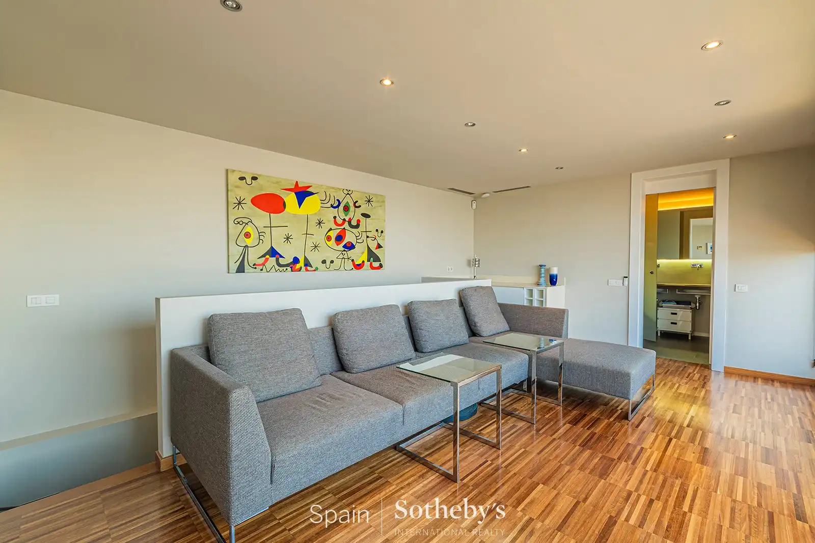 Sala de estar de Ático en venta en Barcelona con Aire acondicionado, Terraza y Piscina