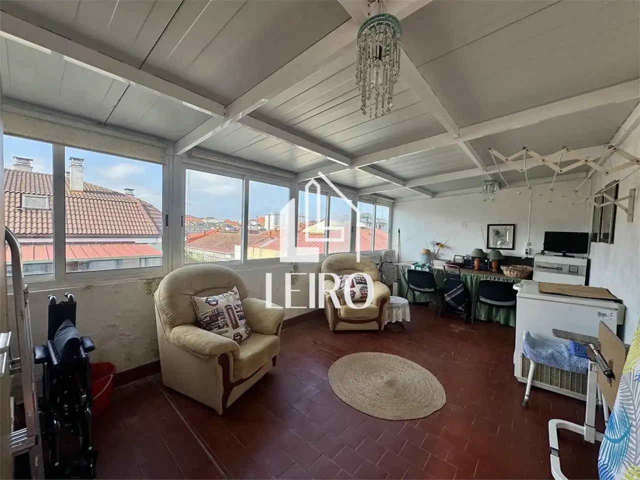 Wohnzimmer von Dachboden zum Verkauf in Vilagarcía de Arousa mit Heizung, Parkett und Terrasse