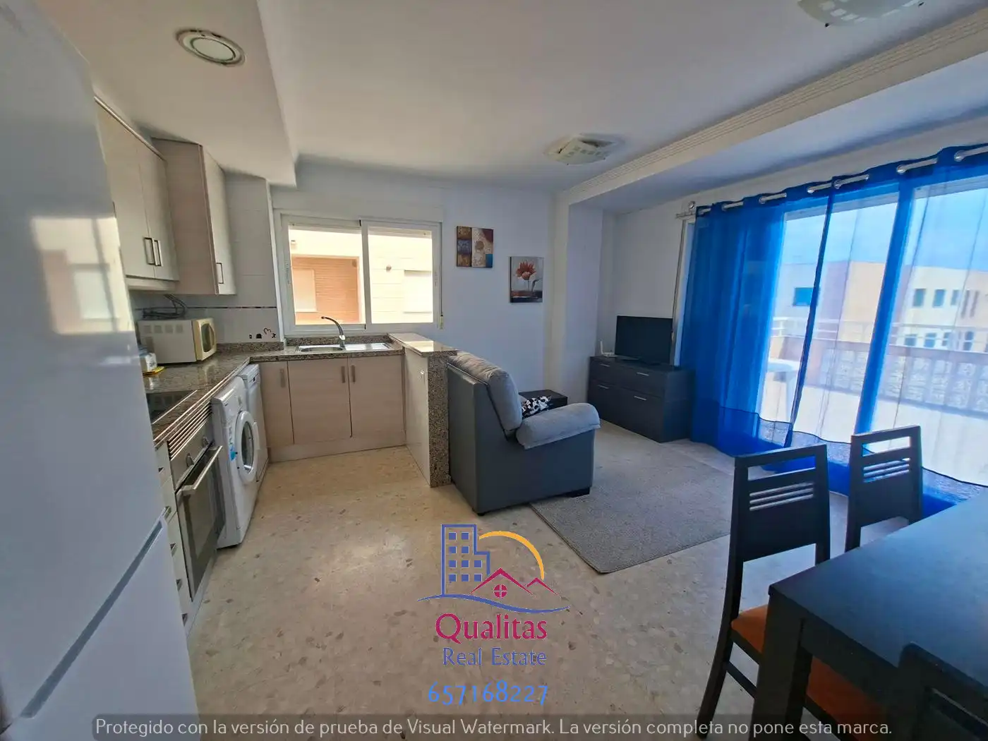Cocina de Apartamento de alquiler en Oliva con Aire acondicionado, Calefacción y Terraza