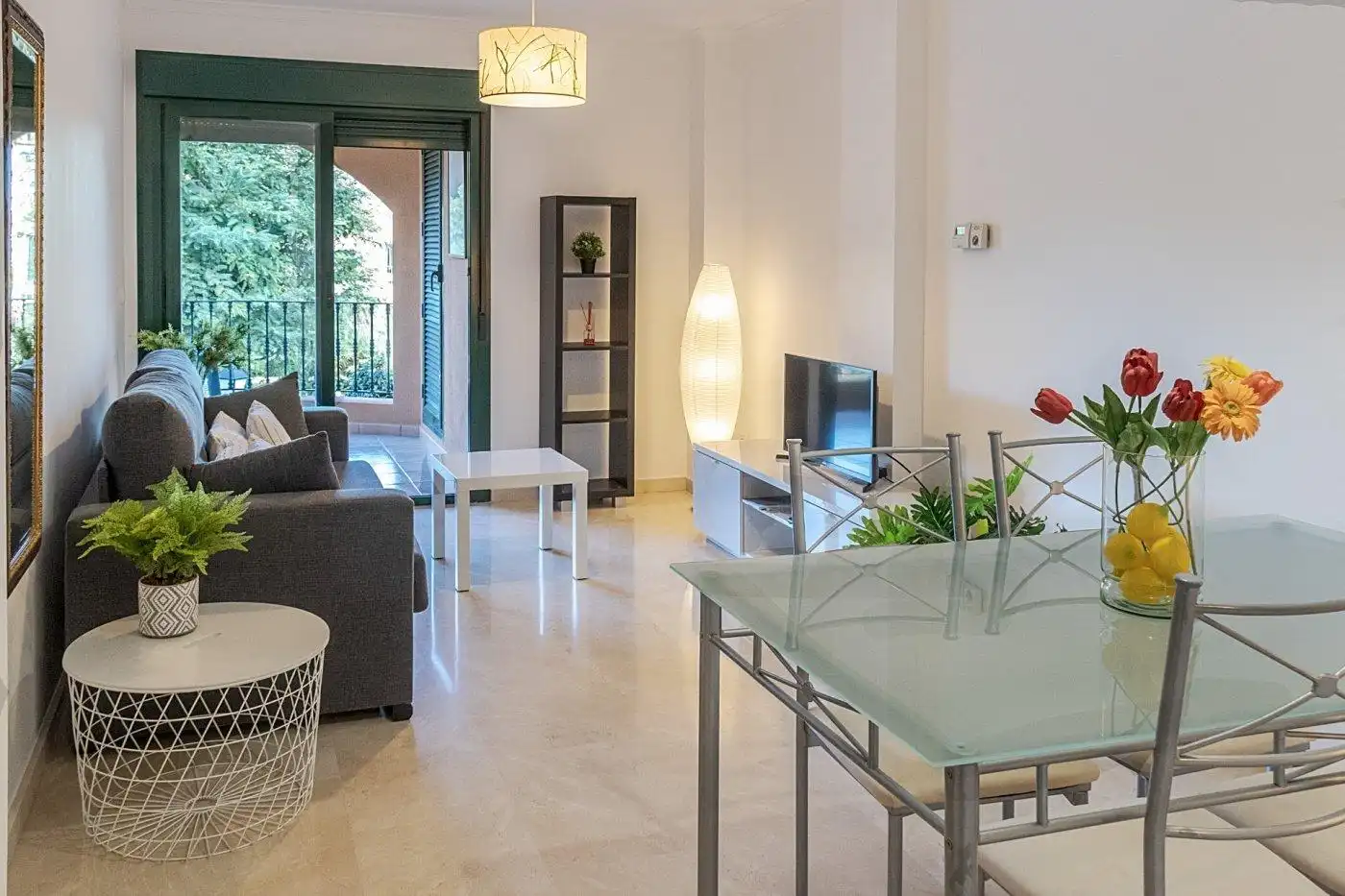 Sala de estar de Apartamento de alquiler en Jávea / Xàbia con Aire acondicionado, Jardín privado y Terraza