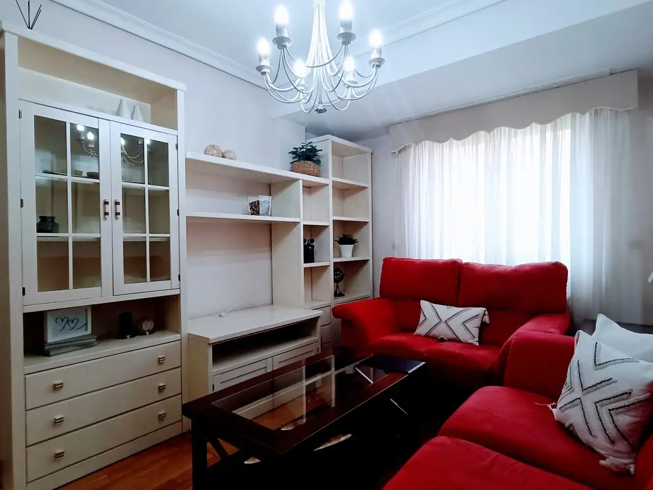 Wohnzimmer von Wohnung zur Miete in Madrid mit Klimaanlage, Heizung und Parkett