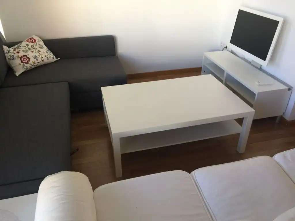 Sala d'estar de Apartament en venda en L'Hospitalet de Llobregat amb Aire condicionat, Parquet i Moblat