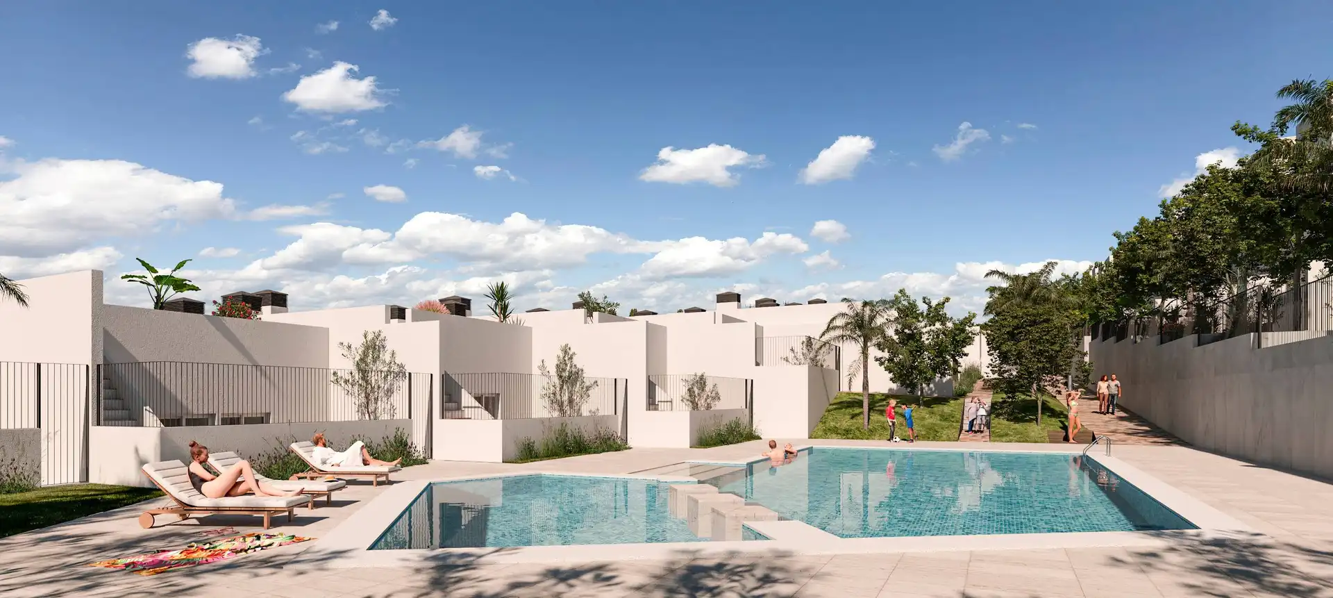 Piscina de Casa adosada en venda en Monforte del Cid amb Piscina comunitària