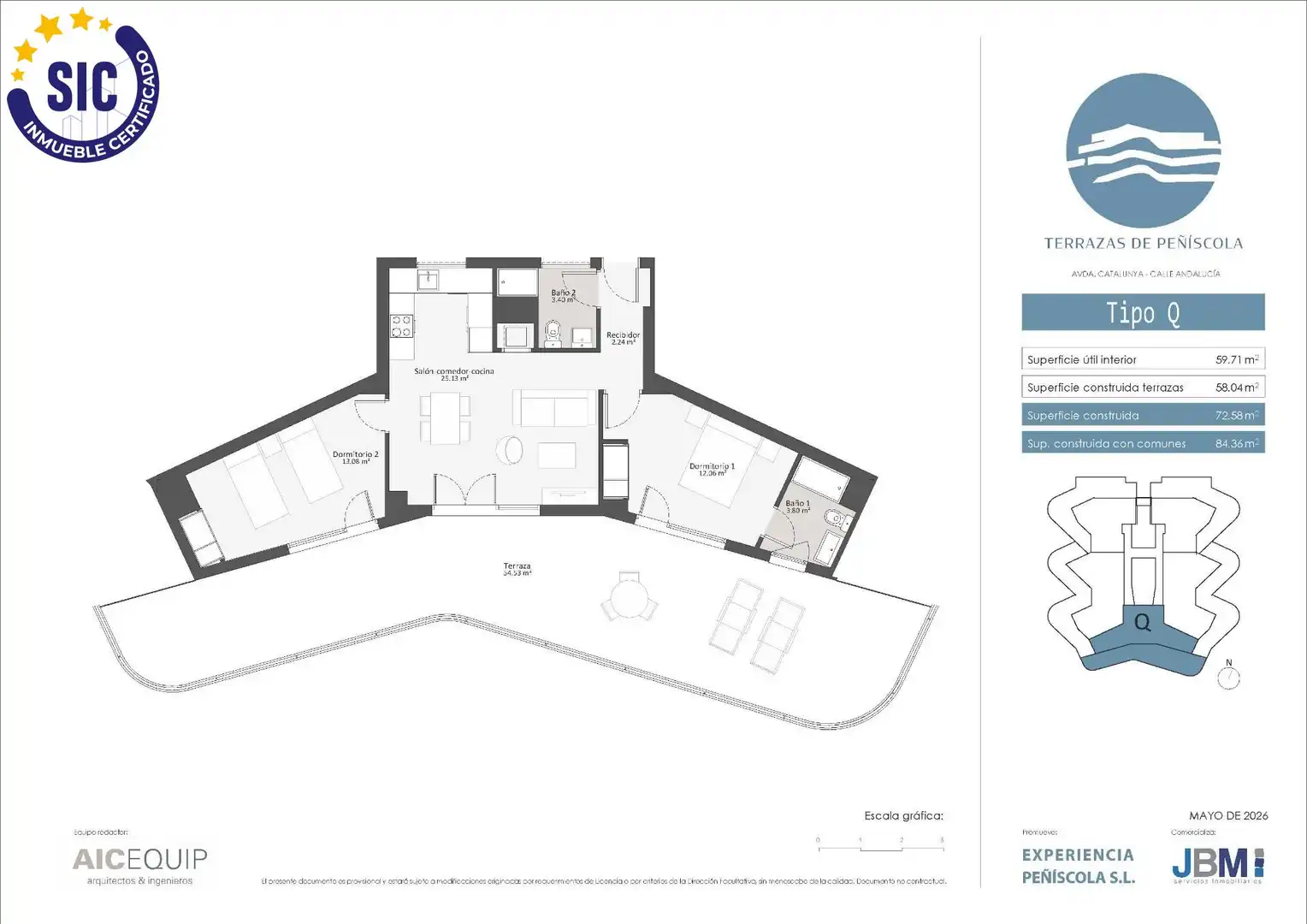 Dachboden zum Verkauf in Peñíscola / Peníscola mit Heizung, Privatgarten und Terrasse