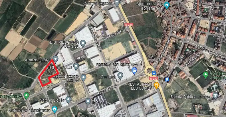 Terreno industrial en venta en Torrefarrera
