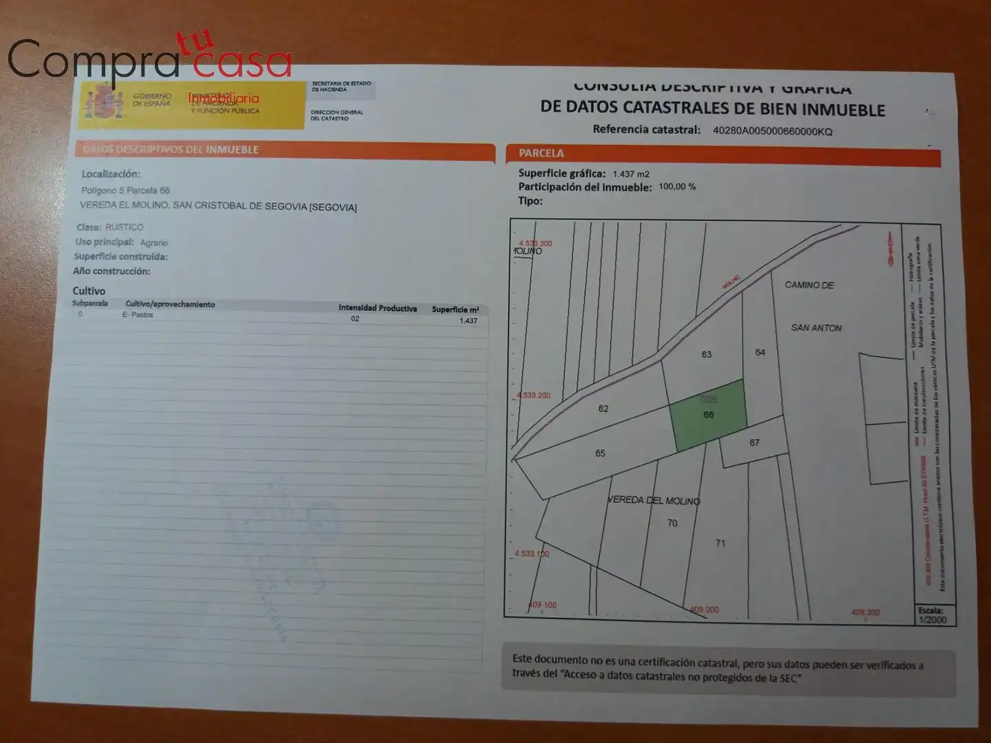Finca rústica en venta en San Cristóbal de Segovia