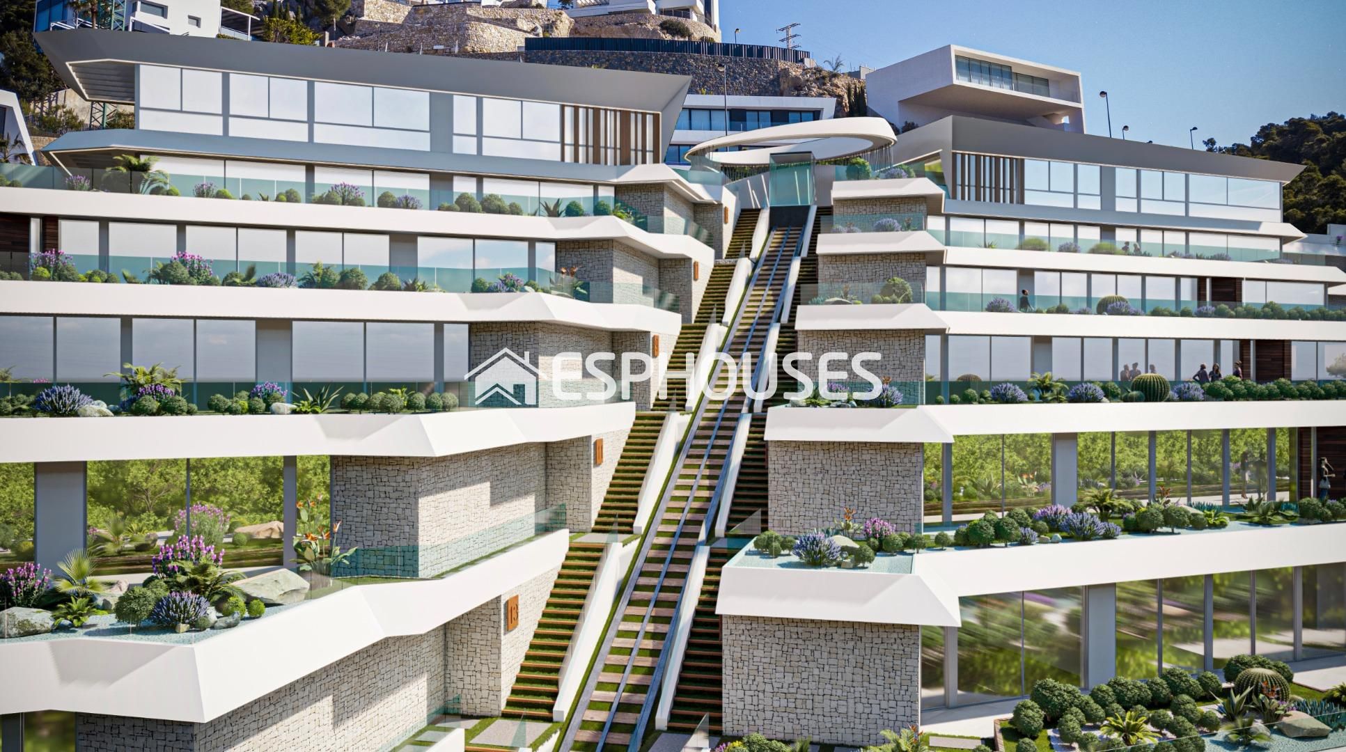 Exterior view of Flat for sale in Calpe / Calp  with Air Conditioner, Terrace and Swimming Pool